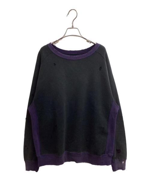 Needles（ニードルズ）Needles (ニードルズ) 2-Tone Crew Neck Sweat Shirt / 2トーンクルーネックスウェット / PU292 ブラック サイズ:Mの古着・服飾アイテム