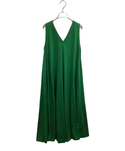 CABAN（キャバン）CABAN (キャバン) キュプラポリエステルスムース Vネックワンピース グリーン サイズ:Sの古着・服飾アイテム