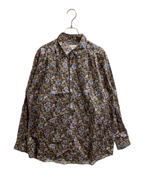 TOMORROW LAND（トゥモローランド）TOMORROW LAND (トゥモローランド) コットンサテン フラワープリント プルオーバー タックシャツ / 63-01-45-01102 ブラウン サイズ:Sの古着・服飾アイテム