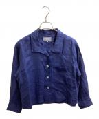 MARGARET HOWELLマーガレットハウエル）の古着「LINEN VOILE SHIRT / リネンボイルシャツ」｜ネイビー