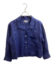 MARGARET HOWELL（マーガレットハウエル）の古着「LINEN VOILE SHIRT / リネンボイルシャツ」｜ネイビー