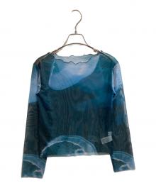 sahara（サハラ）の古着「sheer top/ART / シアーカットソー」｜ブルー