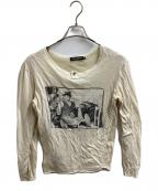DOLCE & GABBANAドルチェ＆ガッバーナ）の古着「10's～ ヘンリーネック レイヤードプリントニット」｜アイボリー