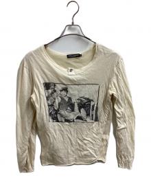 DOLCE & GABBANA（ドルチェ＆ガッバーナ）の古着「10's～ ヘンリーネック レイヤードプリントニット」｜アイボリー