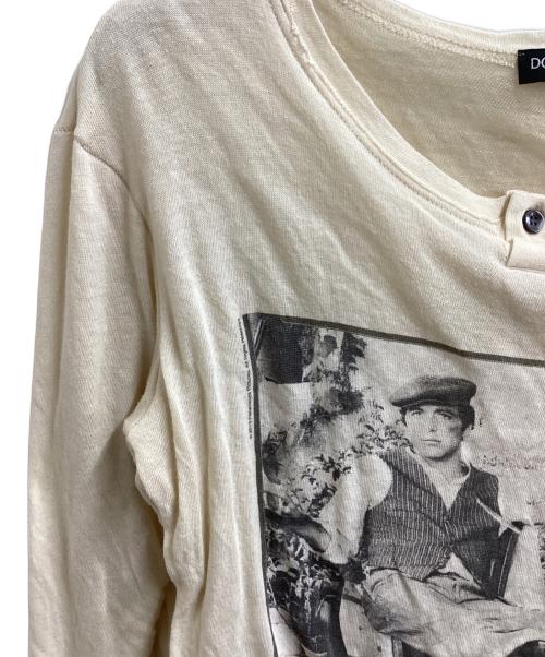 DOLCE & GABBANA（ドルチェ＆ガッバーナ）DOLCE & GABBANA (ドルチェ＆ガッバーナ) 10's～ ヘンリーネック レイヤードプリントニット アイボリー サイズ:46の古着・服飾アイテム