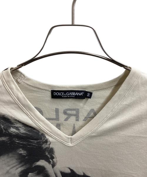 DOLCE & GABBANA（ドルチェ＆ガッバーナ）DOLCE & GABBANA (ドルチェ＆ガッバーナ) MARLON BRANDO プリントＴ アイボリー サイズ:50の古着・服飾アイテム