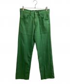 DAIRIKUダイリク）の古着「Straight Flasher Pressed Pants（ストレートフラッシャープレスドパンツ）/ 22SS P-4」｜グリーン