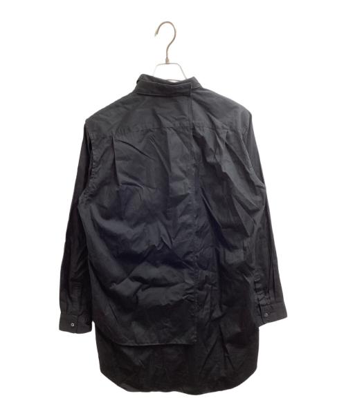 COMME des GARCONS HOMME PLUS（コムデギャルソンオムプリュス）COMME des GARCONS HOMME PLUS (コムデギャルソンオムプリュス) レイヤードドッキングロングシャツ / PD-B034 / AD2019 ブラック サイズ:Mの古着・服飾アイテム