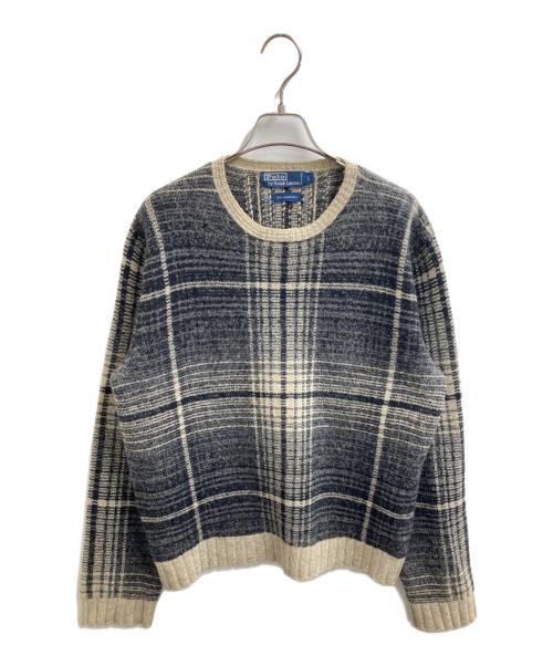 POLO RALPH LAUREN（ポロ・ラルフローレン）POLO RALPH LAUREN (ポロ・ラルフローレン) チェック柄ニット ブラック サイズ:Lの古着・服飾アイテム