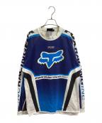 FOX RACINGフォックスレーシング）の古着「フォックスプリント長袖カットソー」｜ブルー