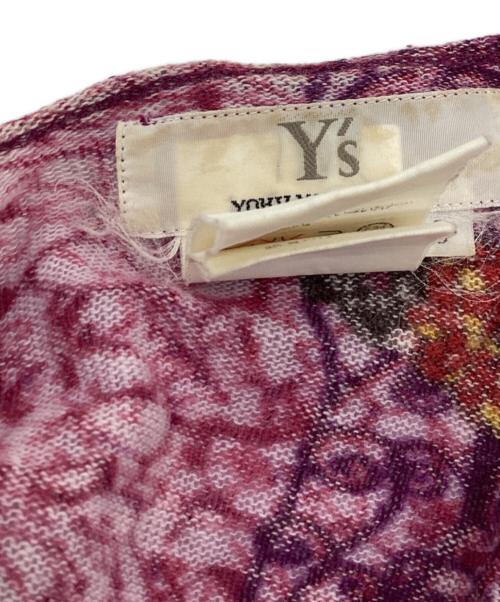 Y's（ワイズ）Y's (ワイズ) 総柄ニットシャツ パープル サイズ:3の古着・服飾アイテム