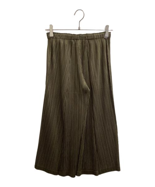 PLEATS PLEASE（プリーツプリーズ）PLEATS PLEASE (プリーツプリーズ) プリーツクロップドワイドパンツ / PP03-JF402 オリーブ サイズ:2の古着・服飾アイテム