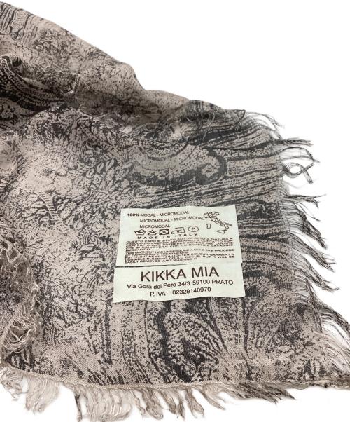 KIKKA MIA（キッカ ミア）KIKKA MIA (キッカ ミア) 冷色染め総柄モダールストール グレーの古着・服飾アイテム