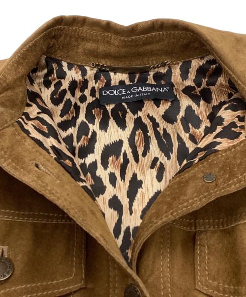 DOLCE & GABBANA（ドルチェ＆ガッバーナ）DOLCE & GABBANA (ドルチェ＆ガッバーナ) 裏地 レオパードスエードジャケット / 02AW ベージュ サイズ:40の古着・服飾アイテム