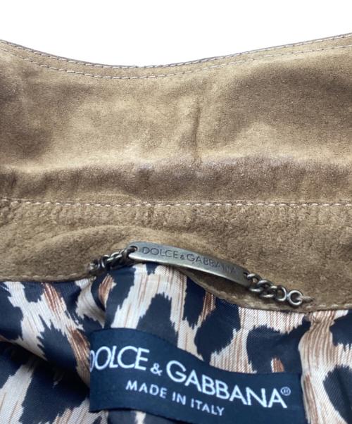 DOLCE & GABBANA（ドルチェ＆ガッバーナ）DOLCE & GABBANA (ドルチェ＆ガッバーナ) 裏地 レオパードスエードジャケット / 02AW ベージュ サイズ:40の古着・服飾アイテム