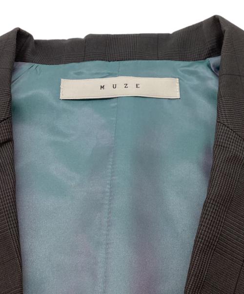 MUZE（ミューズ）MUZE (ミューズ) グレンチェック 2Bテーラードジャケット グレー サイズ:1の古着・服飾アイテム