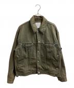 STUDIOUSステュディオス）の古着「BLEACH OVERDYE DENIM JACKET（ブリーチオーバーダイデニムジャケット）/ 114650092」｜ブラウン