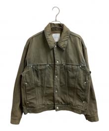 STUDIOUS（ステュディオス）の古着「BLEACH OVERDYE DENIM JACKET（ブリーチオーバーダイデニムジャケット）/ 114650092」｜ブラウン