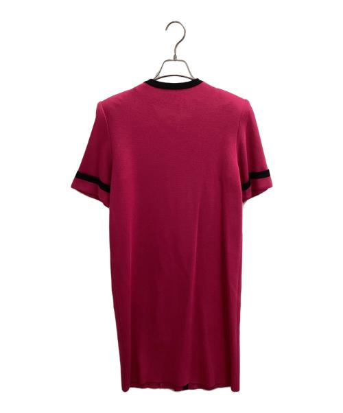 Yves Saint Laurent（イヴサンローラン）Yves Saint Laurent (イヴサンローラン) パイピングニットワンピース ピンク サイズ:Mの古着・服飾アイテム