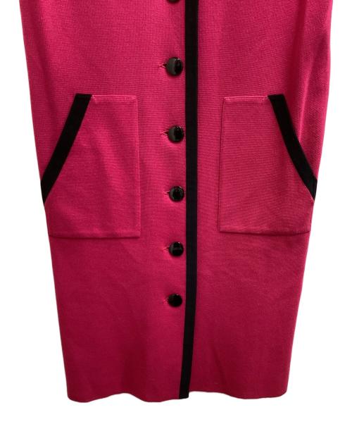 Yves Saint Laurent（イヴサンローラン）Yves Saint Laurent (イヴサンローラン) パイピングニットワンピース ピンク サイズ:Mの古着・服飾アイテム
