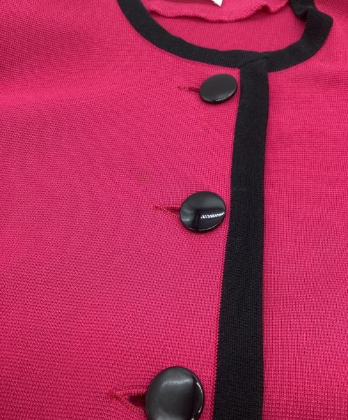 Yves Saint Laurent（イヴサンローラン）Yves Saint Laurent (イヴサンローラン) パイピングニットワンピース ピンク サイズ:Mの古着・服飾アイテム