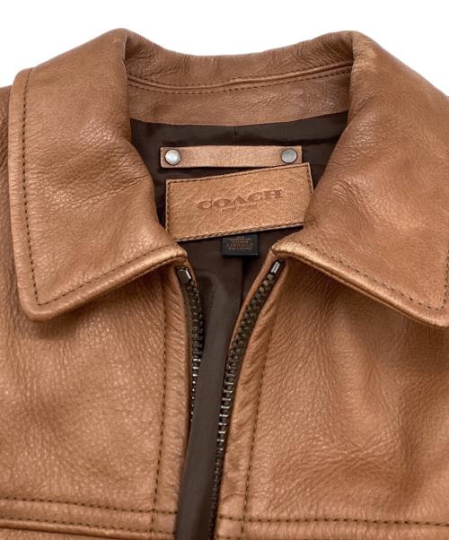 COACH（コーチ）COACH (コーチ) カーフレザージャケット / F85841 ブラウン サイズ:XSの古着・服飾アイテム
