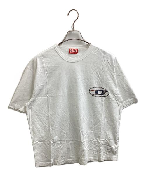 DIESEL（ディーゼル）DIESEL (ディーゼル) プラネットデジタルプリントＴ / T-WASH-L6 ホワイト サイズ:Mの古着・服飾アイテム
