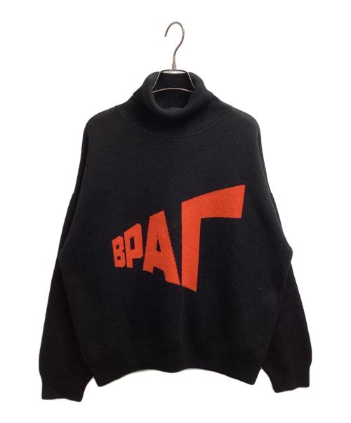 Gosha Rubchinskiy（ゴーシャラブチンスキー）Gosha Rubchinskiy (ゴーシャラブチンスキー) GRAPHIC KNIT / グラフィックニット / G013-N004 ブラック サイズ:Mの古着・服飾アイテム