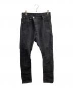 Vivienne Westwood manヴィヴィアン ウェストウッド マン）の古着「ASYMMETRIC STRIPE JEANS / 立体裁断」｜ブラック