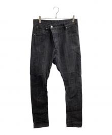 Vivienne Westwood man（ヴィヴィアン ウェストウッド マン）の古着「ASYMMETRIC STRIPE JEANS / 立体裁断」｜ブラック