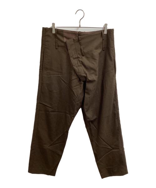 Vivienne Westwood man（ヴィヴィアン ウェストウッド マン）Vivienne Westwood man (ヴィヴィアン ウェストウッド マン) アシンメトリカル ダブルトラウザーズ ブラウン サイズ:44の古着・服飾アイテム