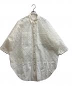 Uttrykkユートリーク）の古着「Sheer Jacquard Over Shirt / オーバーサイズシャツ」｜ホワイト