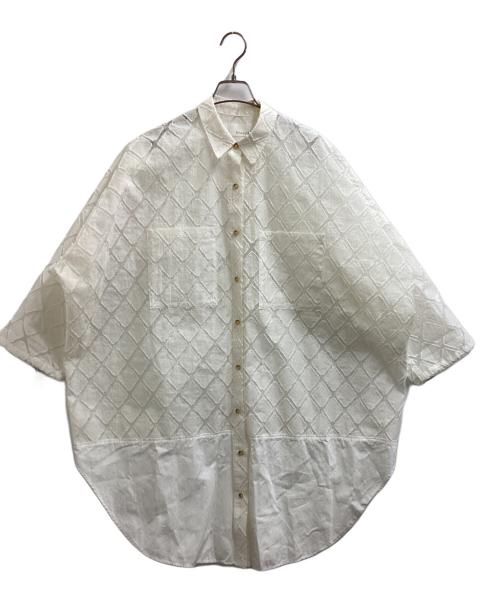 Uttrykk（ユートリーク）uttrykk　 (ユートリーク) Sheer Jacquard Over Shirt / オーバーサイズシャツ ホワイト サイズ:表記無しの古着・服飾アイテム