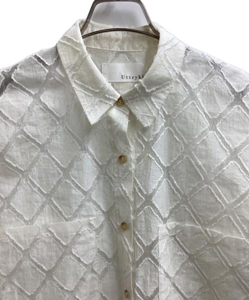 Uttrykk（ユートリーク）uttrykk　 (ユートリーク) Sheer Jacquard Over Shirt / オーバーサイズシャツ ホワイト サイズ:表記無しの古着・服飾アイテム