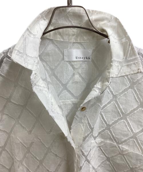 Uttrykk（ユートリーク）uttrykk　 (ユートリーク) Sheer Jacquard Over Shirt / オーバーサイズシャツ ホワイト サイズ:表記無しの古着・服飾アイテム