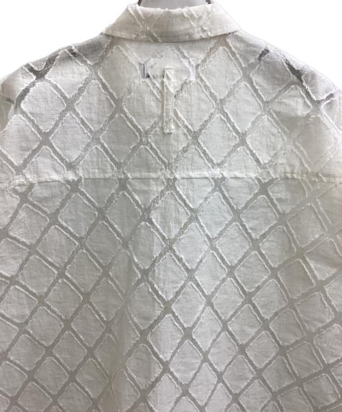 Uttrykk（ユートリーク）uttrykk　 (ユートリーク) Sheer Jacquard Over Shirt / オーバーサイズシャツ ホワイト サイズ:表記無しの古着・服飾アイテム