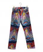 LEVI'Sリーバイス）の古着「1955モデルバナーペイントデニムパンツ　/　66501-01　/　ボタン裏J22 日本製 」｜インディゴ