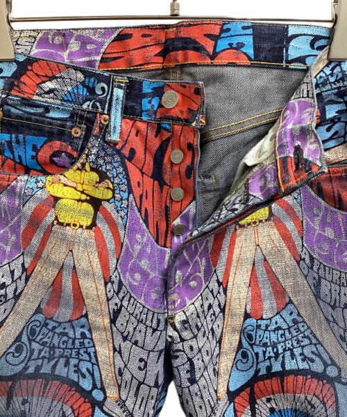 LEVI'S（リーバイス）LEVI'S (リーバイス) 1955モデルバナーペイントデニムパンツ　/　66501-01　/　ボタン裏J22 日本製  インディゴ サイズ: W32×L36の古着・服飾アイテム