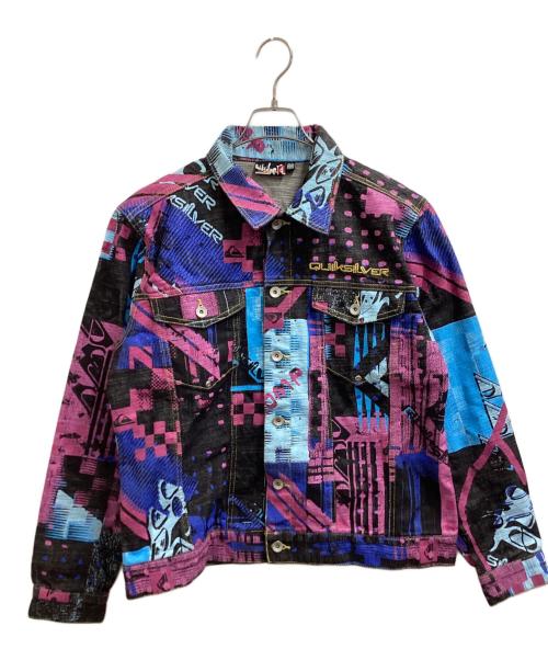 Quiksilver（クイックシルバー）Quiksilver (クイックシルバー) 総柄デニムジャケット マルチカラー サイズ:Mの古着・服飾アイテム