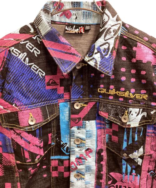 Quiksilver（クイックシルバー）Quiksilver (クイックシルバー) 総柄デニムジャケット マルチカラー サイズ:Mの古着・服飾アイテム