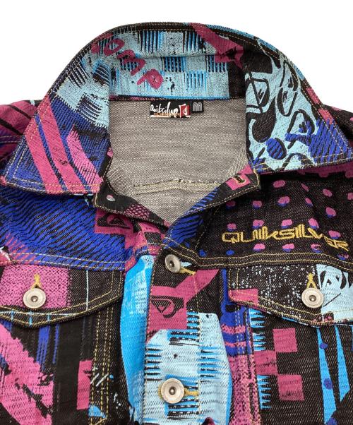 Quiksilver（クイックシルバー）Quiksilver (クイックシルバー) 総柄デニムジャケット マルチカラー サイズ:Mの古着・服飾アイテム