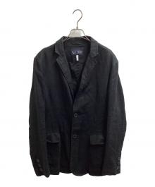 ARMANI JEANS（アルマーニジーンズ）の古着「リネンテーラードジャケット」｜ブラック
