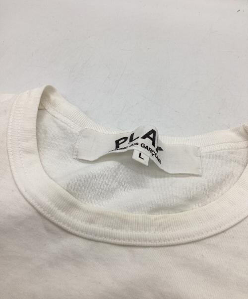 PLAY COMME des GARCONS（プレイコムデギャルソン）PLAY COMME des GARCONS (プレイコムデギャルソン) Printed Logo Play T-Shirt / ハートＴシャツ / AZ-T068 / AD2007 ホワイト サイズ:Lの古着・服飾アイテム
