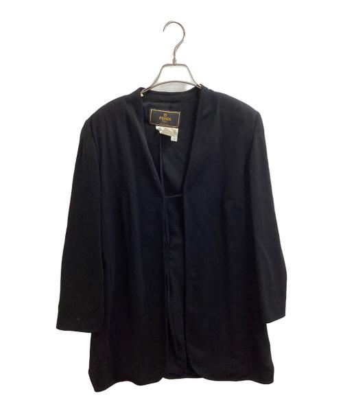 FENDI 365（フェンディ）FENDI 365 (フェンディ) ノーカラージャケット ブラック サイズ:44の古着・服飾アイテム