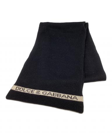 Dolce & Gabbana ロゴマフラー ブラック＆グレー パリで購入 美品 中古・古着通販】DOLCE & GABBANA (ドルチェ＆ガッバーナ) ニット