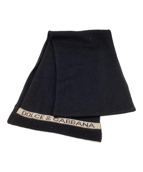 DOLCE & GABBANA（ドルチェ＆ガッバーナ）DOLCE & GABBANA (ドルチェ＆ガッバーナ) ニットマフラー ブラックの古着・服飾アイテム