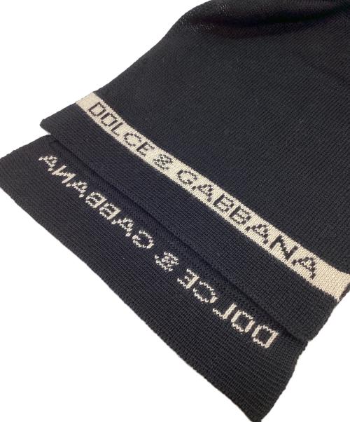 DOLCE & GABBANA（ドルチェ＆ガッバーナ）DOLCE & GABBANA (ドルチェ＆ガッバーナ) ニットマフラー ブラックの古着・服飾アイテム
