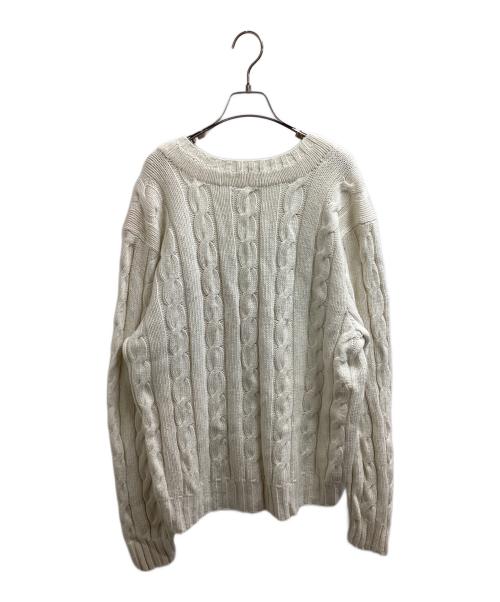 POLO RALPH LAUREN（ポロ・ラルフローレン）POLO RALPH LAUREN (ポロ・ラルフローレン) カシミヤ混ケーブルニット アイボリー サイズ:ＸＬの古着・服飾アイテム