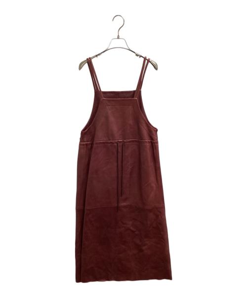 BEARDSLEY（ビアズリー）BEARDSLEY (ビアズリー) レザーサロペットエプロンワンピース　/　BEZ1092509A0006 レッド サイズ:FREEの古着・服飾アイテム