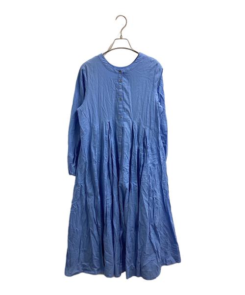 BEARDSLEY（ビアズリー）BEARDSLEY (ビアズリー) 前後ギャザーワンピース ブルーの古着・服飾アイテム